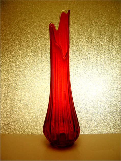 Large Orange Floor Vase By Le Smith