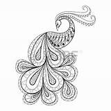 Peacock Stylized Feather Hand Choose Board Coloring sketch template