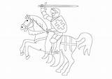 Ritter Pferd Ridder Caballo Paard Caballero Malvorlage Ausmalbilder sketch template