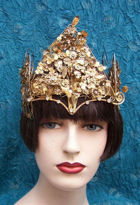 Traditional Indonesian Wedding Crown Filigree Flowers Headpiece