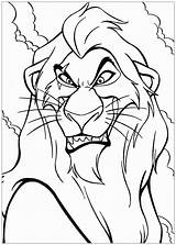 Lion King Scar Coloring Disney Pages Kids Animated 1994 Antagonist Feature Film Main Children sketch template