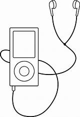 Clip Music Clipart Listening Mp3 Earbuds Outline Player Listen Ear Cliparts Coloring Note Line Headphones Library Buds Lineart Ears Lunchbox sketch template