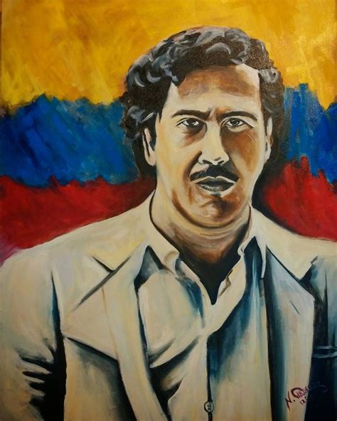 signed  completed pablo escobar oiloncanvas oilpainting