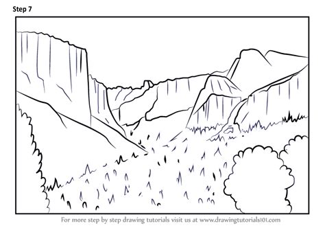 draw yosemite national park california parks step  step