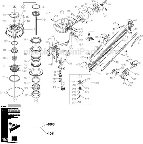 porter cable fma parts list  diagram ereplacementpartscom