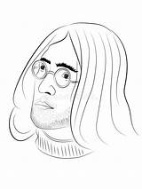 Lennon John Portrait Illustration Stock Drawn Sketch Hand Digital May Coloring sketch template