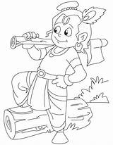 Lord Shiva Bheem Chopping Chota Ausmalbilder Axe sketch template