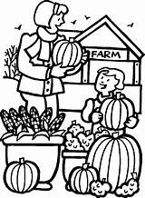 Coloring Fall Pages Pumpkin Farm Kids Patch Printable Color People Family Preschool Picking Clipart Sheets Print Apple Drawing Line Jobs sketch template