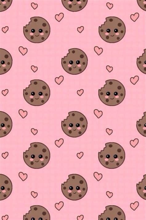 Background Brown Cookie Cookies Cute Hearts Ios Love Pink