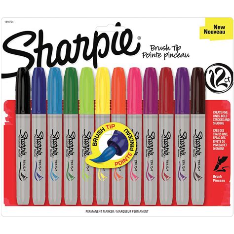 sharpie brush tip permanent markers pkg assorted colors