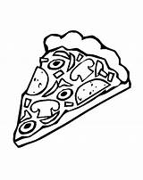 Pizza Coloring Cheese Fatia Ausmalbild Erste sketch template