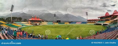 panoroma view  cricket association stadium  dharamshala editorial image image  cricket