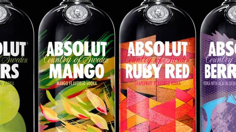 absolut vodka revamps flavor range dieline design branding packaging inspiration