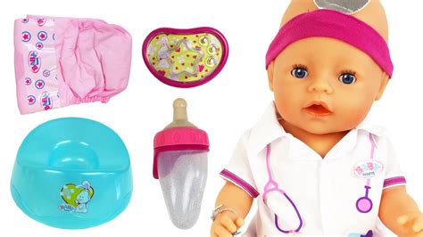 baby born pop dokter filmpje luier verschonen potje plassen flesje geven kinder speelgoed