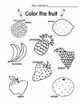 Coloring Fruit Pages Worksheets Kids Kindergarten Rocks Fun sketch template