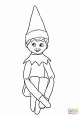 Elf Coloring Shelf Clipart Pages Christmas Printable Print Sheets Reindeer Santa Elves Girl Colouring Printables Buddy Boy Kids Candy Drawings sketch template