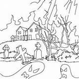 Coloring Pages Graveyard Haunted Cemetery House Halloween Hamlet Old Printable Houses Color Getdrawings Drawing Scary Getcolorings Print Spooky 470px 68kb sketch template
