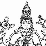 Vishnu Coloring Shiva 25kb 200px sketch template