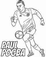 Pogba Coloring Players Topcoloringpages sketch template