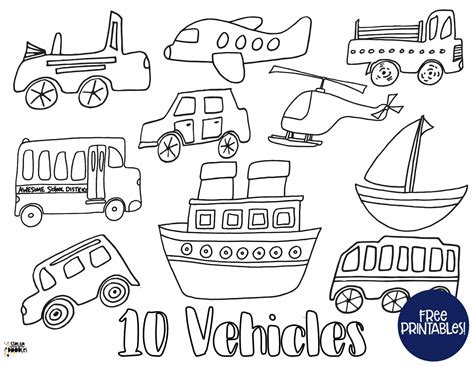 coloring pages vehicles kid creative