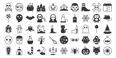 big set of halloween silhouette icon include monster such