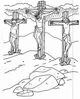 Jesus Cross Coloring Pages Bible Christ Drawing Drawings Died Sheets Printable Crucified Kids Color Simple School Sunday God Crafts Colouring sketch template
