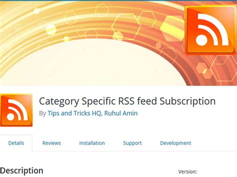 category specific rss feed subscription codevibrant
