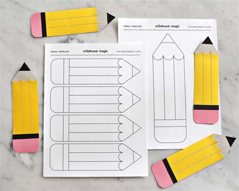 pencil template  printable outline childhood magic