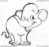 Elephant Outline Cute Clipart Little Coloring Illustration Royalty Rf Lal Perera Background sketch template