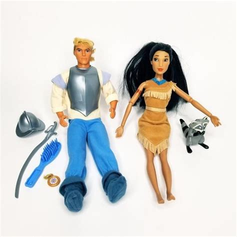 Vintage Pocahontas And John Smith Barbie Meeko Disney