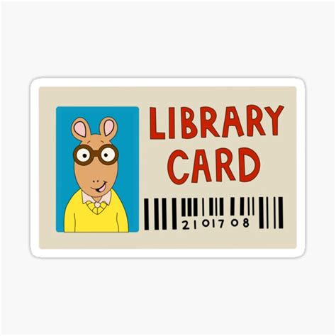 arthur library card sticker  sale  aclaggett redbubble