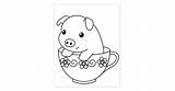 Teacup Pages Piglet Zazzle sketch template