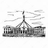 Canberra Australia Parlamento Parliament sketch template