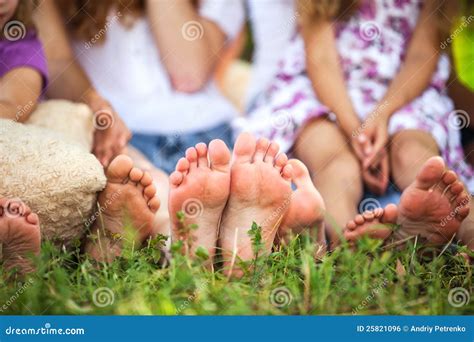 children feet   grass royalty  stock image image