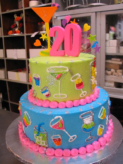 2 Tier Cocktails Theme 21st Birthday Cake 2 Tier