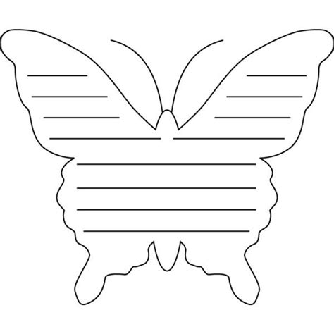 butterfly shape page lined coloring  writing paper  prek writers