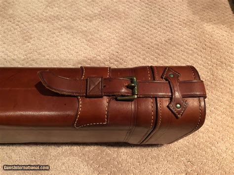 vintage leather covered rifle case
