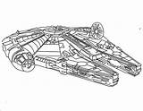 Coloring Falcon Millennium Wars Star Pages Printable Han Solo Starship Characters sketch template