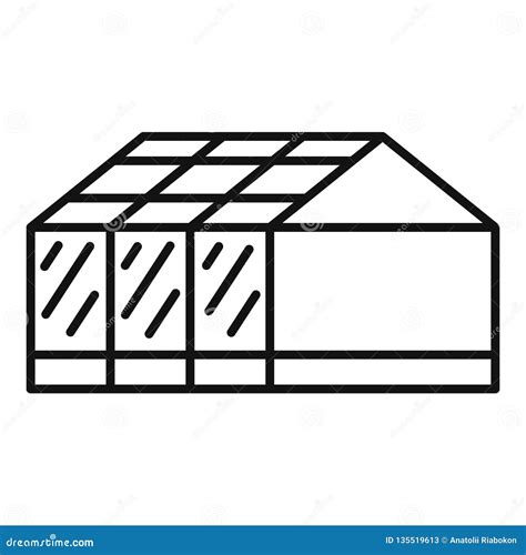 home greenhouse icon outline style stock vector illustration