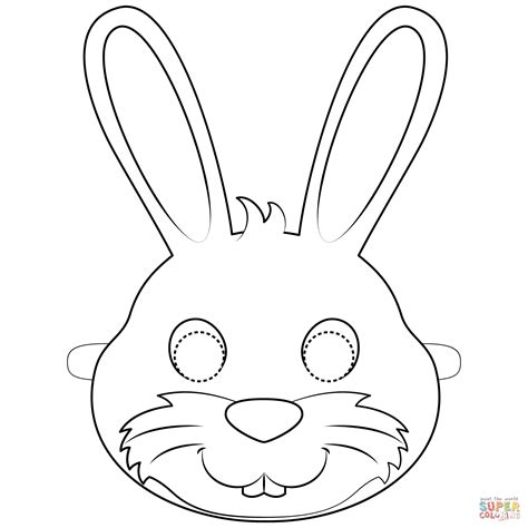 rabbit mask coloring page  printable coloring pages