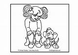 Colorare Bimba Meisje Hond Chien Fille Disegni Scarica Educolor Grote Schoolplaten sketch template