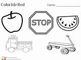 Red Color Coloring Things Pages Getcolorings Getdrawings sketch template