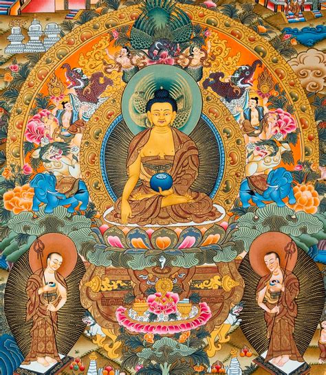 life  buddha thangka painting masterpiece