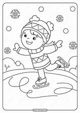 Ice Coloring Skating Printable Girl Pdf Whatsapp Tweet Email sketch template