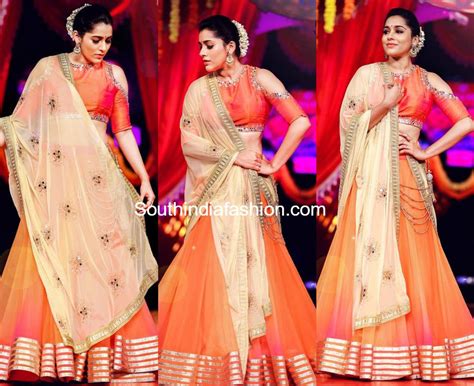 rashmi gautam in teja sarees women s fashion fashion orange lehenga lehenga suit