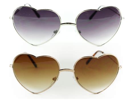 fashion heart shaped sunglasses metal frame sunglasses shades gold and
