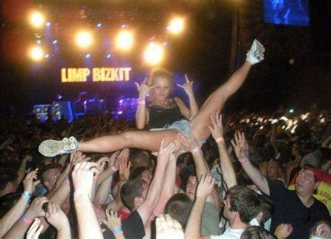 concert crowd surfing girl