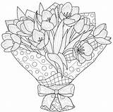 Tulips Antistress Fleurs Coloriages sketch template