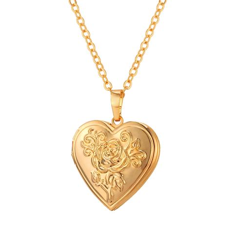 heart shaped picture photo locket necklace pendant women jewelry
