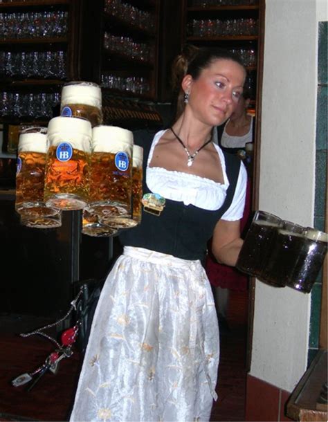 hofbrauhaus food german beer oom pah pah  maids carrying hands